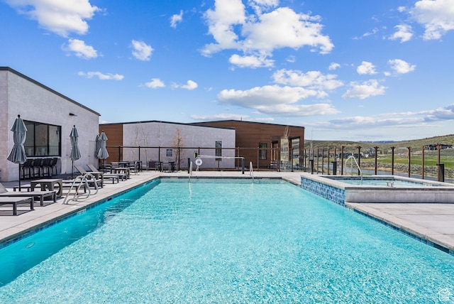 6242 Double Deer Loop, Park City, UT 84098 - view of pool with a patio, fence, and a pool with connected hot tub