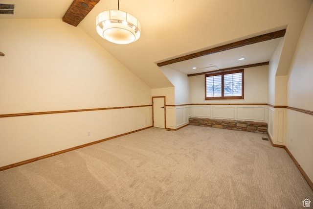 5063 E Lakeview Dr Unit 1009, Eden, UT 84310 - additional living space featuring lofted ceiling with beams and light colored carpet