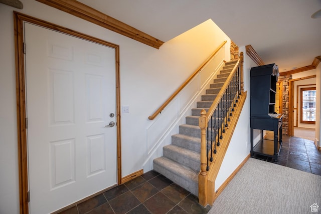 5063 E Lakeview Dr Unit 1009, Eden, UT 84310 - stairs featuring crown molding