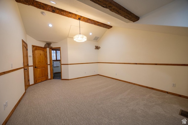 5063 E Lakeview Dr Unit 1009, Eden, UT 84310 - carpeted spare room with lofted ceiling with beams
