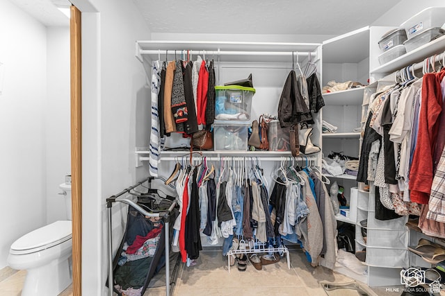 view of walk in closet