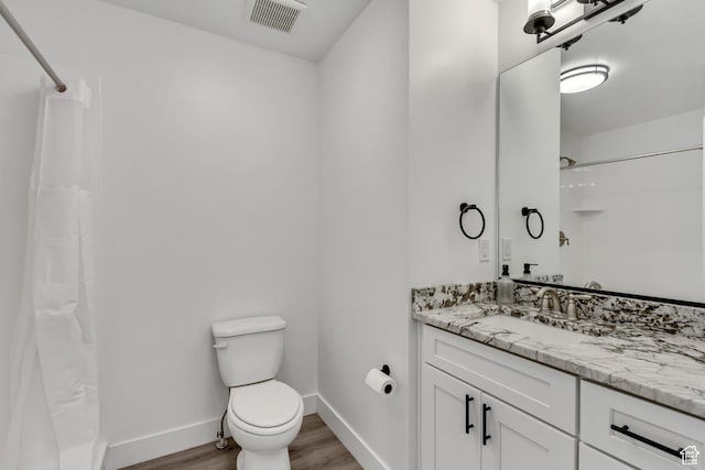 1153 W 1425th Dr N, Lehi, UT 84043 - bathroom with hardwood / wood-style floors, vanity, curtained shower, and toilet