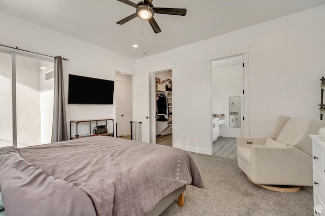 1153 W 1425th Dr N, Lehi, UT 84043 - bedroom with a walk in closet, carpet flooring, ceiling fan, connected bathroom, and a closet