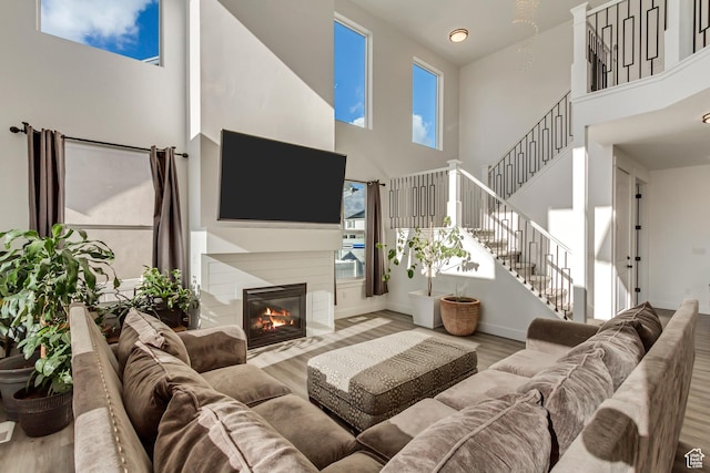 1153 W 1425th Dr N, Lehi, UT 84043 - living room with a towering ceiling and hardwood / wood-style flooring