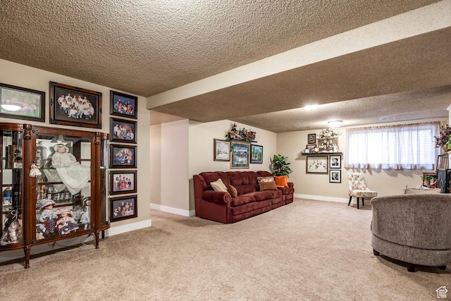 395 W 400 N Unit 39, Bountiful, UT 84010 - carpeted living room featuring baseboards and a textured ceiling