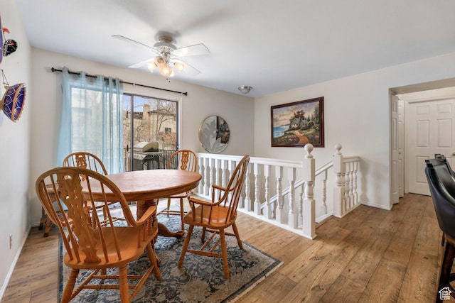 3565 E Summer Estates Cir, Cottonwood Heights, UT 84121 - dining space with light wood-type flooring and ceiling fan