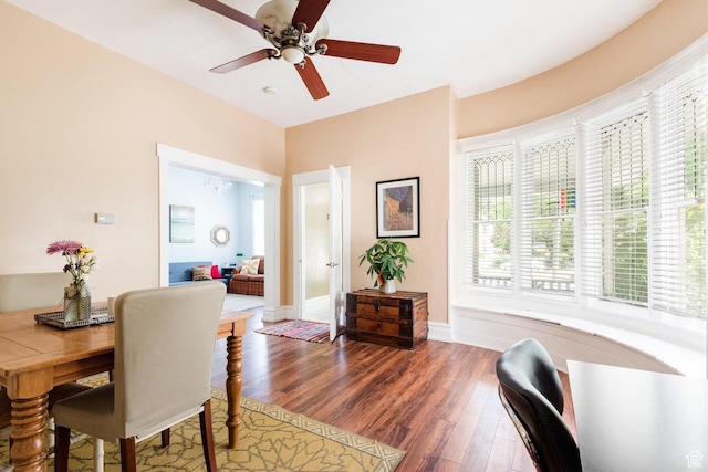211 N 200 W, Salt Lake City, UT 84103 - dining room with wood finished floors and ceiling fan