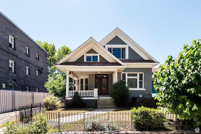 view of front of home featuring covered porch