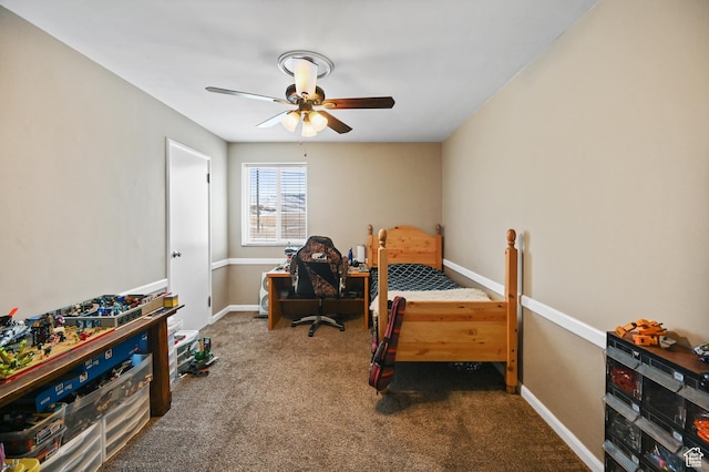 1518 E 9000 N, Preston, ID 83263 - bedroom with baseboards, carpet floors, and ceiling fan