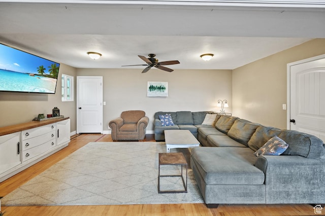 1518 E 9000 N, Preston, ID 83263 - living area with baseboards, a ceiling fan, and light wood-style flooring