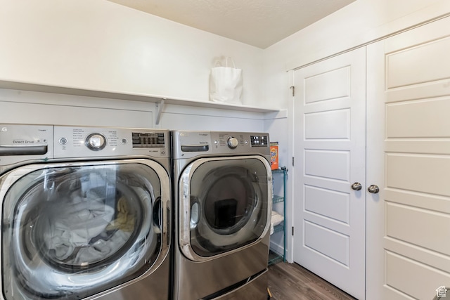 1025 S 850 W, American Fork, UT 84003 - laundry room with separate washer and dryer and dark hardwood / wood-style floors