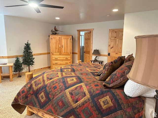 2310 S Sweetwater Pkwy Unit 5, Garden City, UT 84028 - bedroom with carpet floors, recessed lighting, and ceiling fan