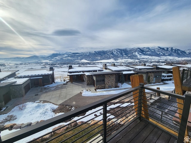 5211 Moose Hollow Dr Unit 302, Eden, UT 84310 - snow covered deck featuring a mountain view