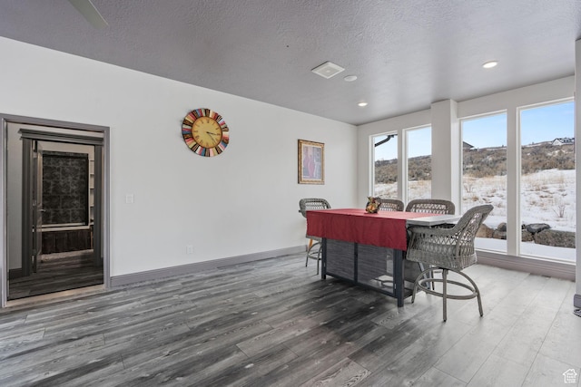 2923 S Country Club Way Unit 46, Garden City, UT 84028 - dining space featuring wood finished floors, a textured ceiling, baseboards, and recessed lighting