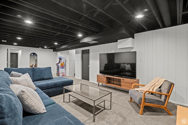 2660 W 10950 S, South Jordan, UT 84095 - living room with carpet and wooden walls