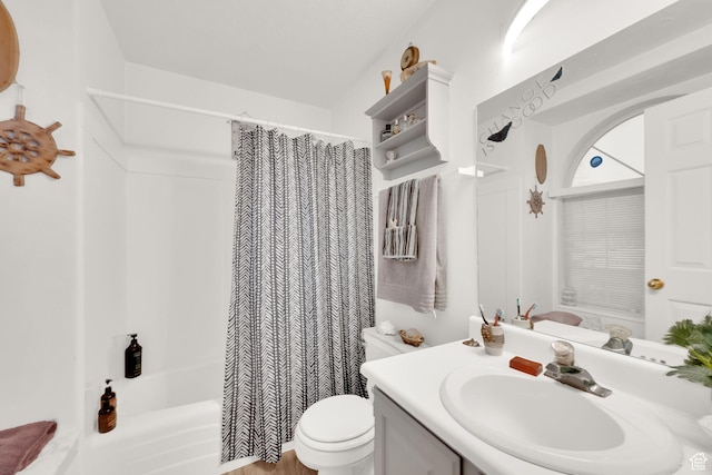 556 W 1050 N, Pleasant Grove, UT 84062 - bathroom with vanity, toilet, and curtained shower