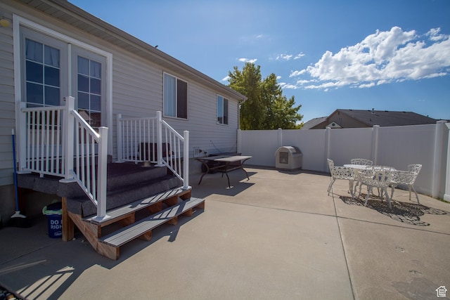 view of patio / terrace with fence and outdoor dining area
