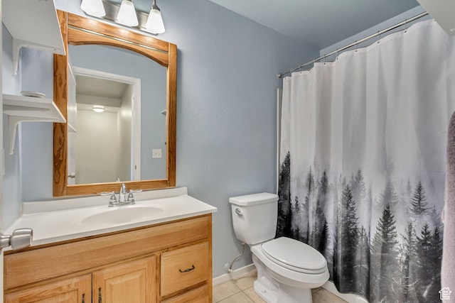 5235 S Glendon St W Unit W3, Salt Lake City, UT 84123 - full bathroom with tile patterned flooring, toilet, vanity, and a shower with curtain