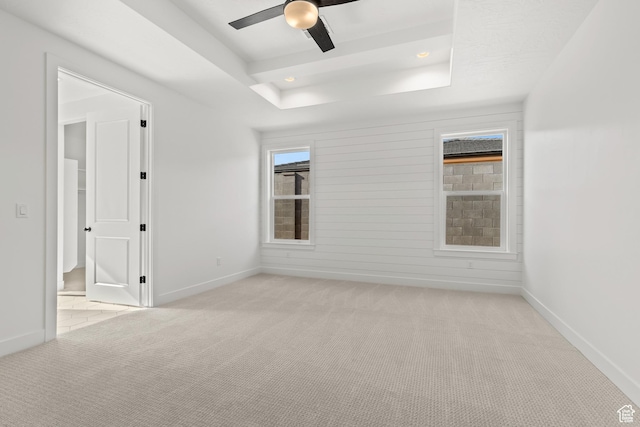 2149 W 3930 S, Hurricane, UT 84737 - empty room featuring a raised ceiling, a ceiling fan, light carpet, and baseboards