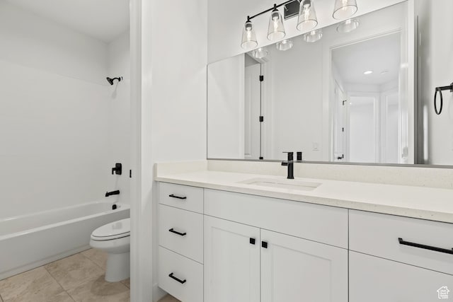 2149 W 3930 S, Hurricane, UT 84737 - bathroom with toilet, vanity, shower / bathtub combination, and tile patterned floors