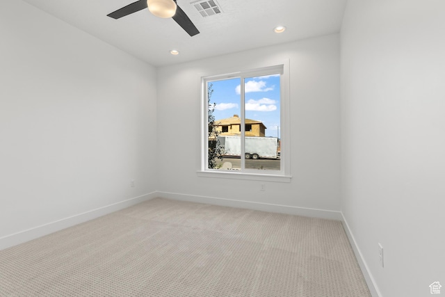 2149 W 3930 S, Hurricane, UT 84737 - unfurnished room featuring baseboards, a ceiling fan, light carpet, and recessed lighting