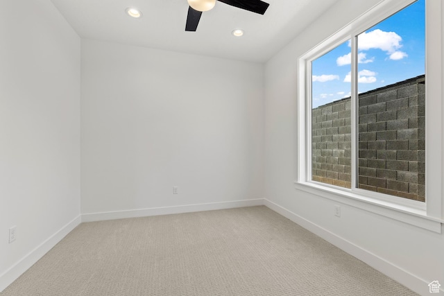 2149 W 3930 S, Hurricane, UT 84737 - spare room featuring ceiling fan, recessed lighting, light colored carpet, and baseboards