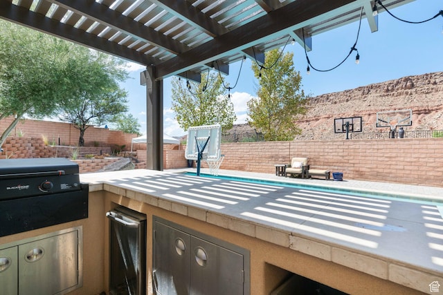 2712 S Rio Vista Dr, St George, UT 84790 - view of patio featuring a pergola and grilling area