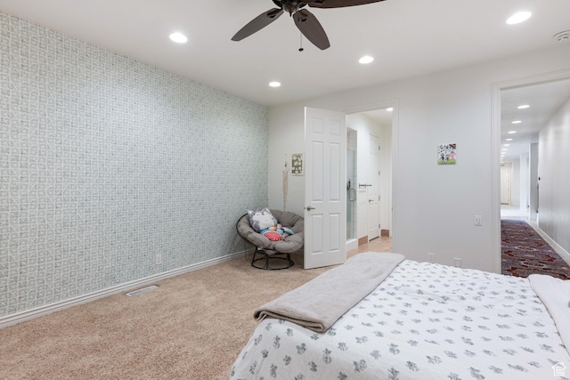 2712 S Rio Vista Dr, St George, UT 84790 - carpeted bedroom featuring ceiling fan