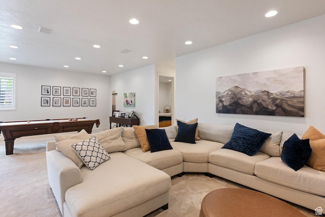 2712 S Rio Vista Dr, St George, UT 84790 - living room featuring light carpet and billiards
