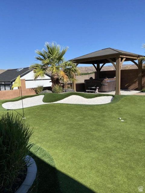 view of yard with a gazebo