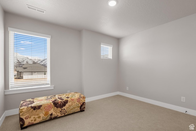 525 N 1550 W Unit Ge01, Mapleton, UT 84664 - sitting room featuring a textured ceiling, carpet flooring, visible vents, and baseboards