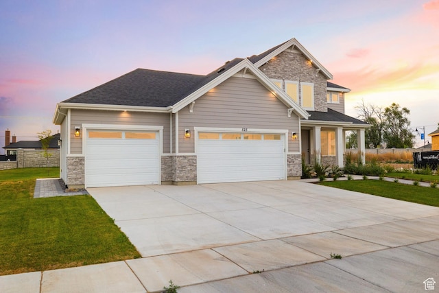 525 N 1550 W Unit Ge01, Mapleton, UT 84664 - craftsman house with stone siding, driveway, a yard, and a garage