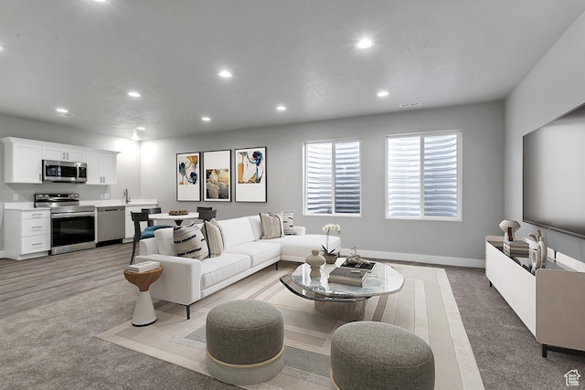 5401 N Orville St Unit 426, Eagle Mountain, UT 84005 - living area with recessed lighting, visible vents, and baseboards