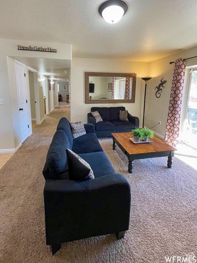 2511 Redcliff Rd Unit 1D, Moab, UT 84532 - carpeted living room with a textured ceiling