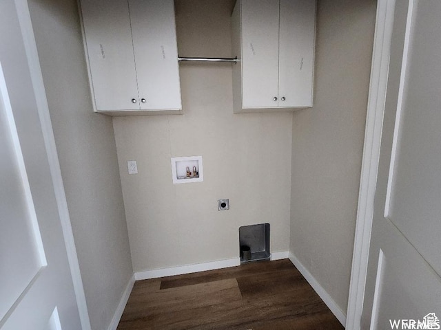 1871 E 840 N Unit 84, Price, UT 84501 - clothes washing area with hookup for an electric dryer, washer hookup, dark hardwood / wood-style floors, and cabinets