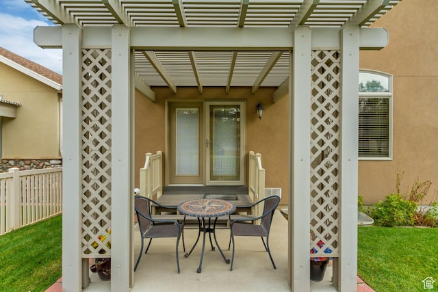 10976 Quartz Dr, South Jordan, UT 84095 - view of patio with a pergola and fence