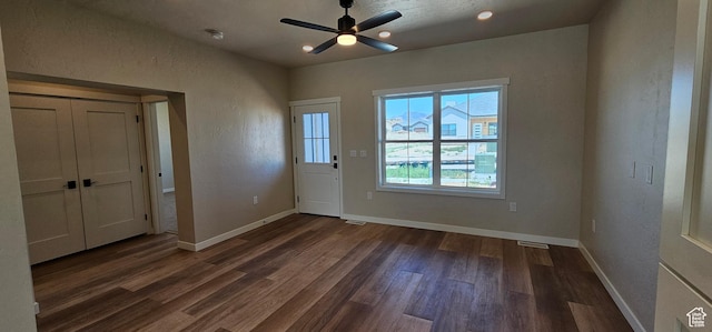 1840 E 840 N Unit 81, Price, UT 84501 - interior space featuring ceiling fan and dark wood-type flooring
