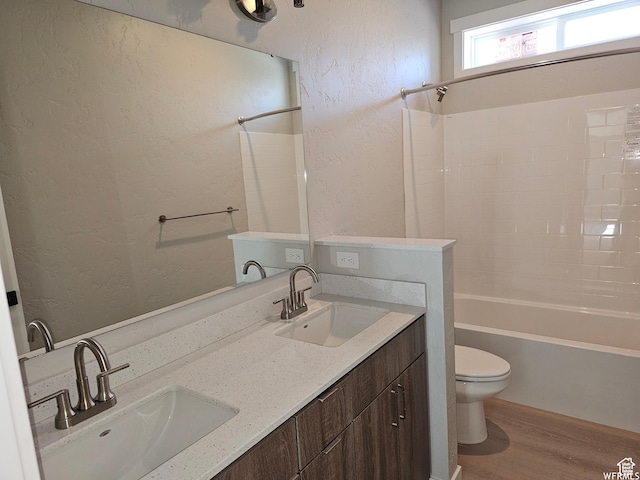 1858 E 840 N Unit 82, Price, UT 84501 - full bathroom with hardwood / wood-style flooring, vanity, toilet, and shower / tub combination