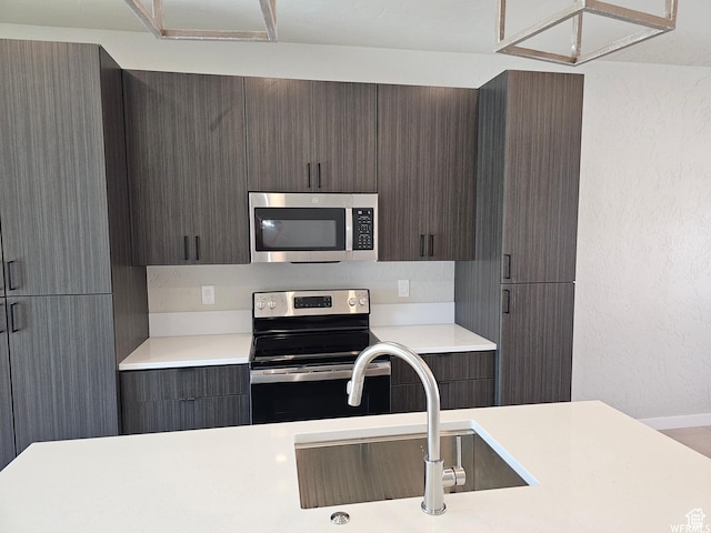 1858 E 840 N Unit 82, Price, UT 84501 - kitchen featuring appliances with stainless steel finishes, dark brown cabinetry, and sink