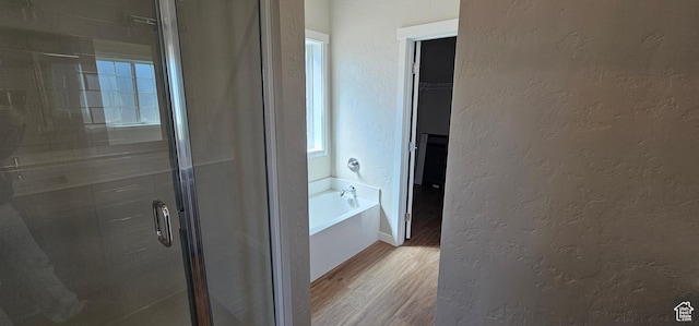 1830 E 840 N Unit 80, Price, UT 84501 - bathroom featuring independent shower and bath and hardwood / wood-style flooring