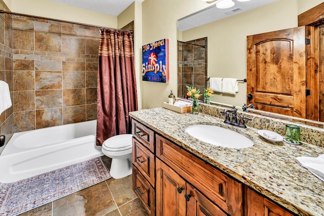 9049 N Timphaven Rd, Sundance, UT 84604 - full bathroom with shower / tub combo with curtain, vanity, and toilet