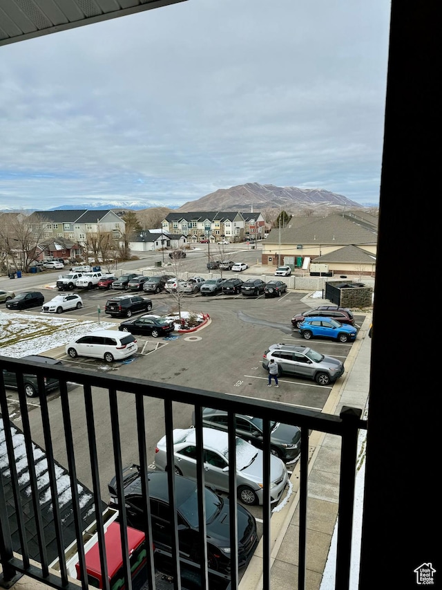 balcony with a mountain view