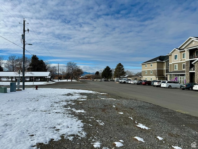 view of road featuring a residential view