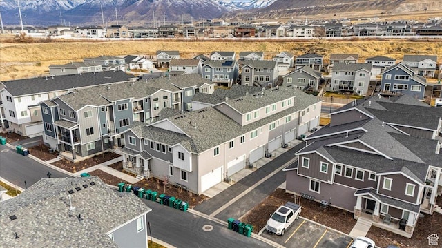 aerial view with a mountain view