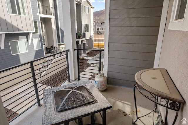 15091 S Reins Way W, Bluffdale, UT 84065 - balcony with a fire pit