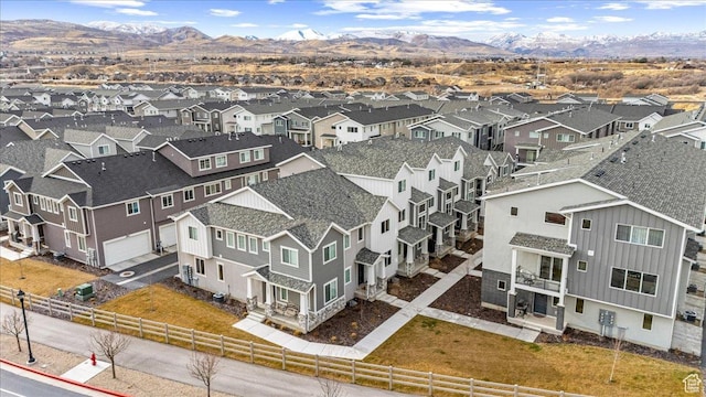 aerial view featuring a mountain view