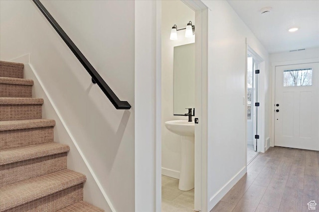 1414 N 1875 W # 131, Layton, UT 84041 - stairs with wood finished floors, baseboards, and recessed lighting