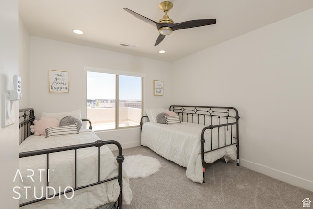 3235 S Retreat Dr, Hurricane, UT 84737 - carpeted bedroom featuring ceiling fan