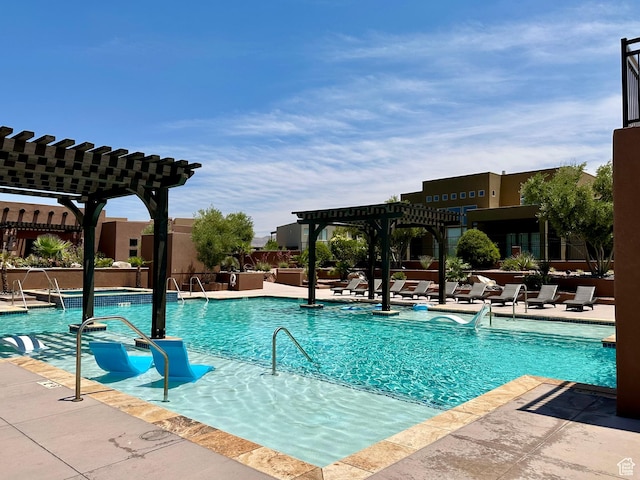 3235 S Retreat Dr, Hurricane, UT 84737 - view of pool featuring a patio area and a pergola