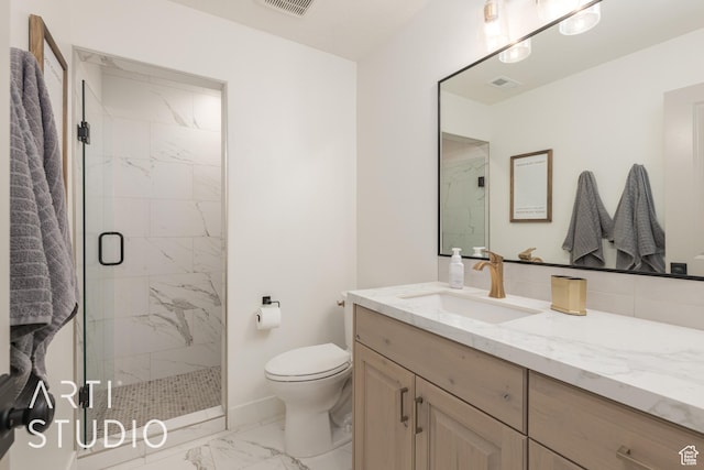 3235 S Retreat Dr, Hurricane, UT 84737 - bathroom with vanity, an enclosed shower, and toilet